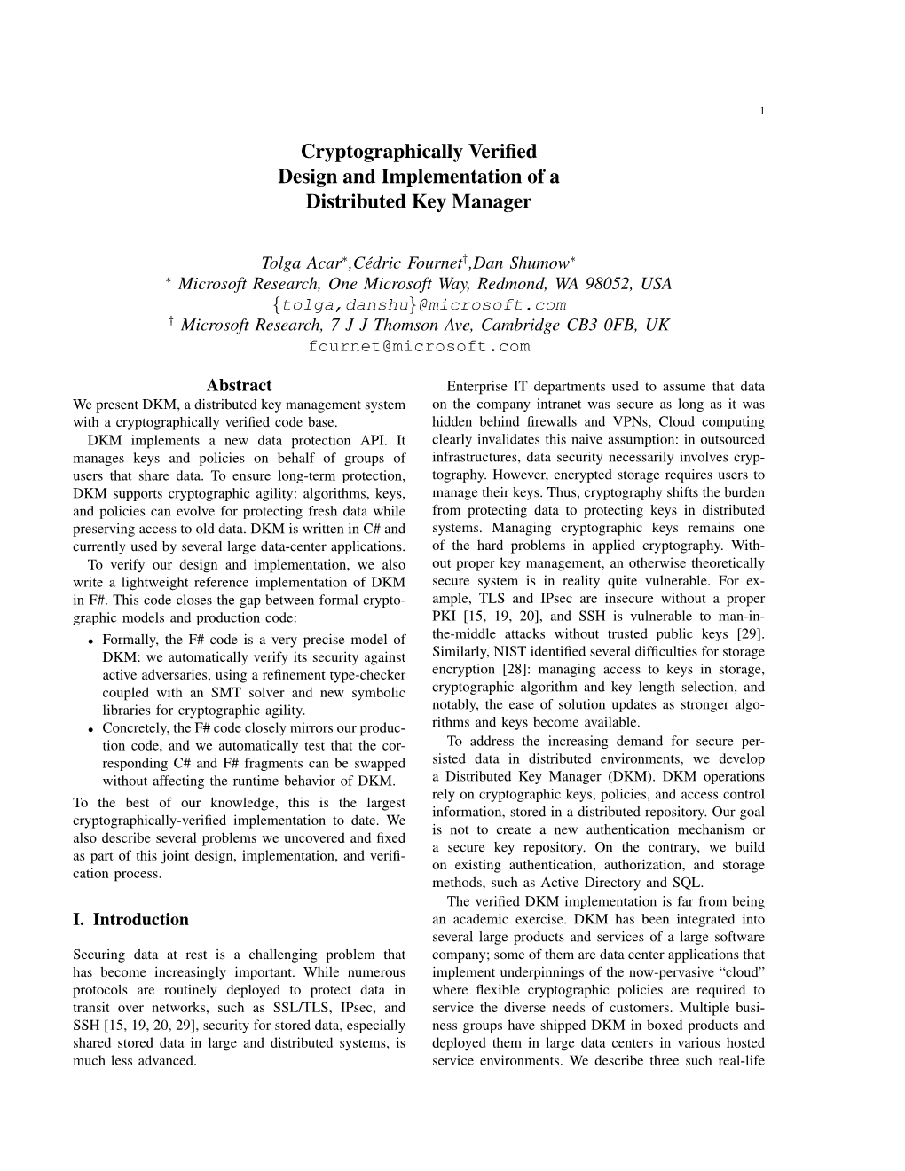 Cryptographically Verified Design and Implementation of a Distributed