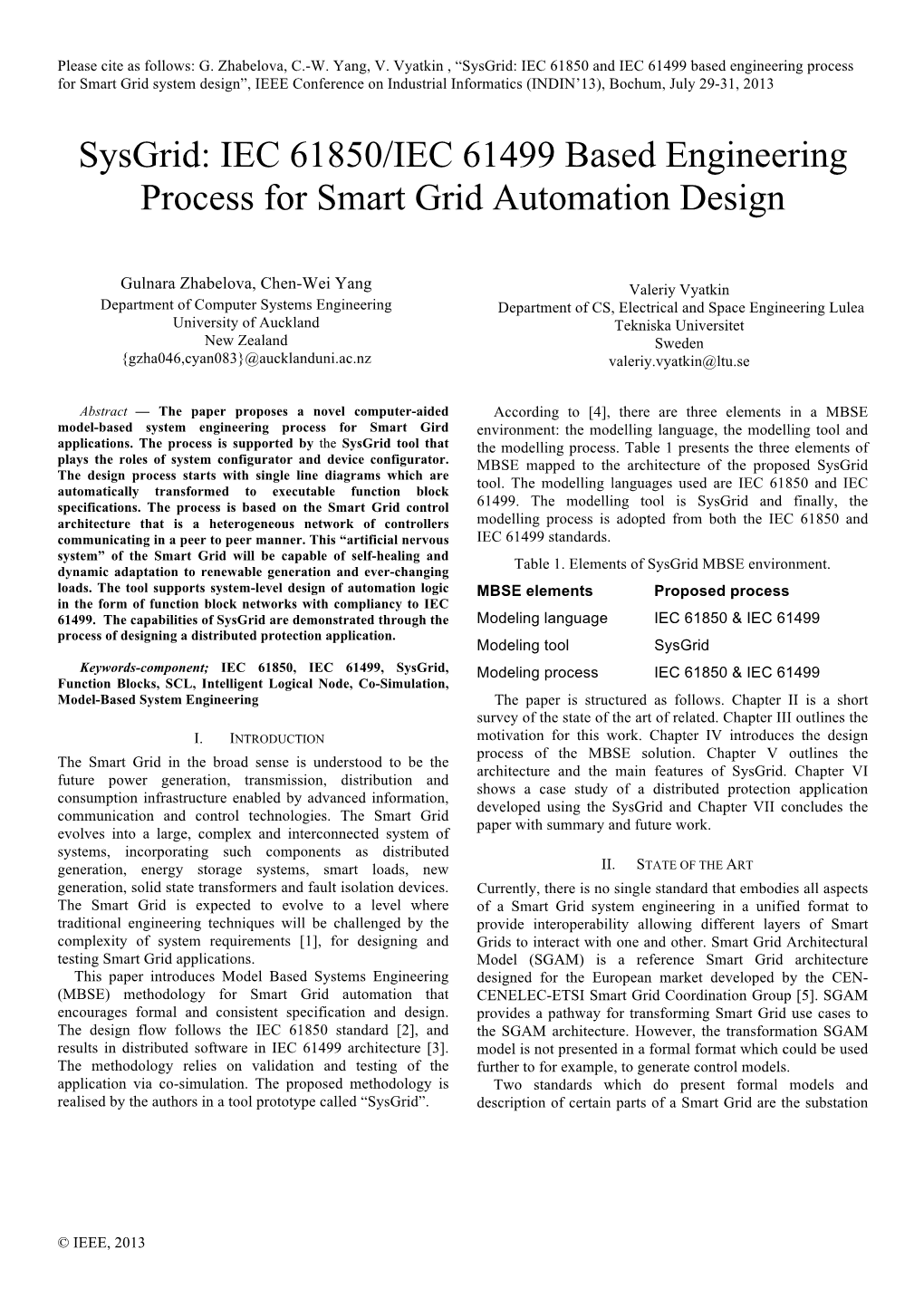 Sysgrid: IEC 61850/IEC 61499 Based Engineering Process for Smart Grid Automation Design