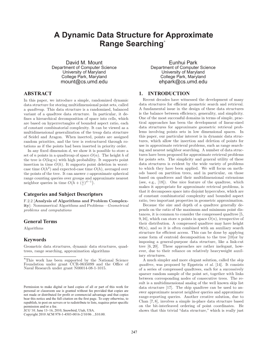 A Dynamic Data Structure for Approximate Range Searching∗