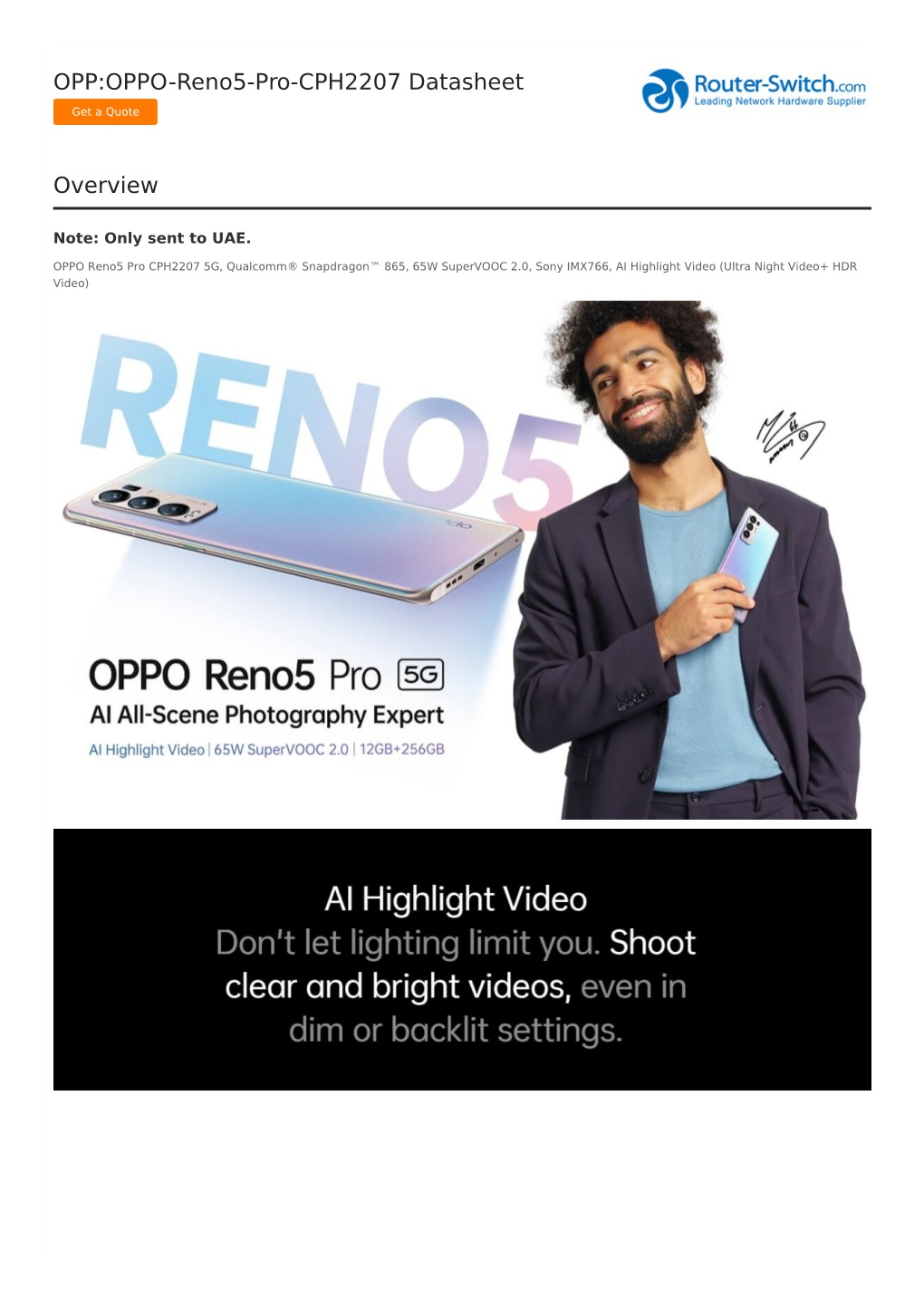 OPP:OPPO-Reno5-Pro-CPH2207 Datasheet