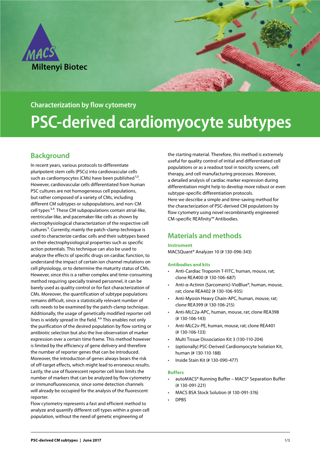 PSC-Derived Cardiomyocyte Subtypes