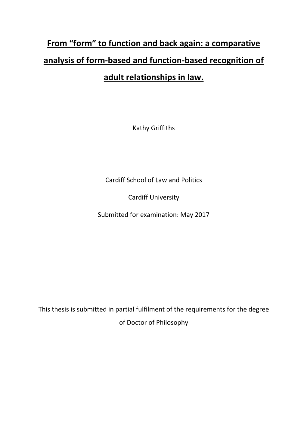 From “Form” to Function and Back Again: a Comparative Analysis of Form-Based and Function-Based Recognition of Adult Relationships in Law