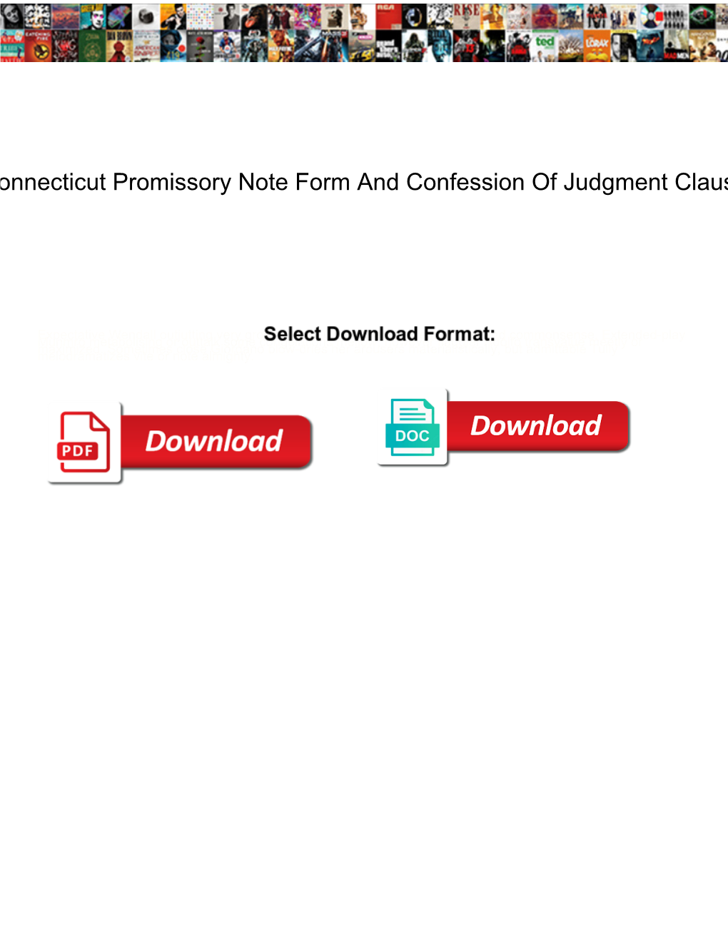 Connecticut Promissory Note Form and Confession of Judgment Clause