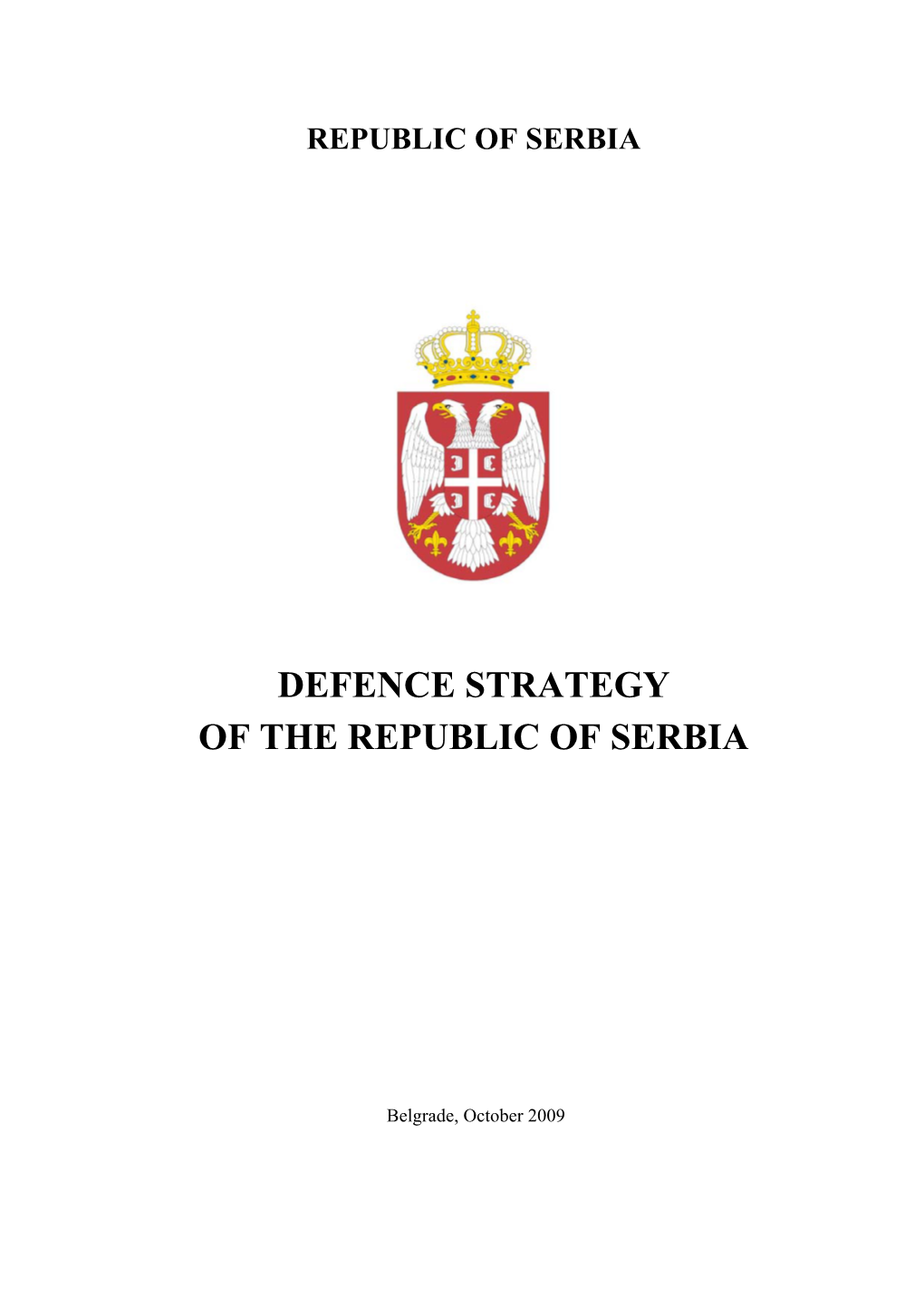 Defence Strategy of the Republic of Serbia