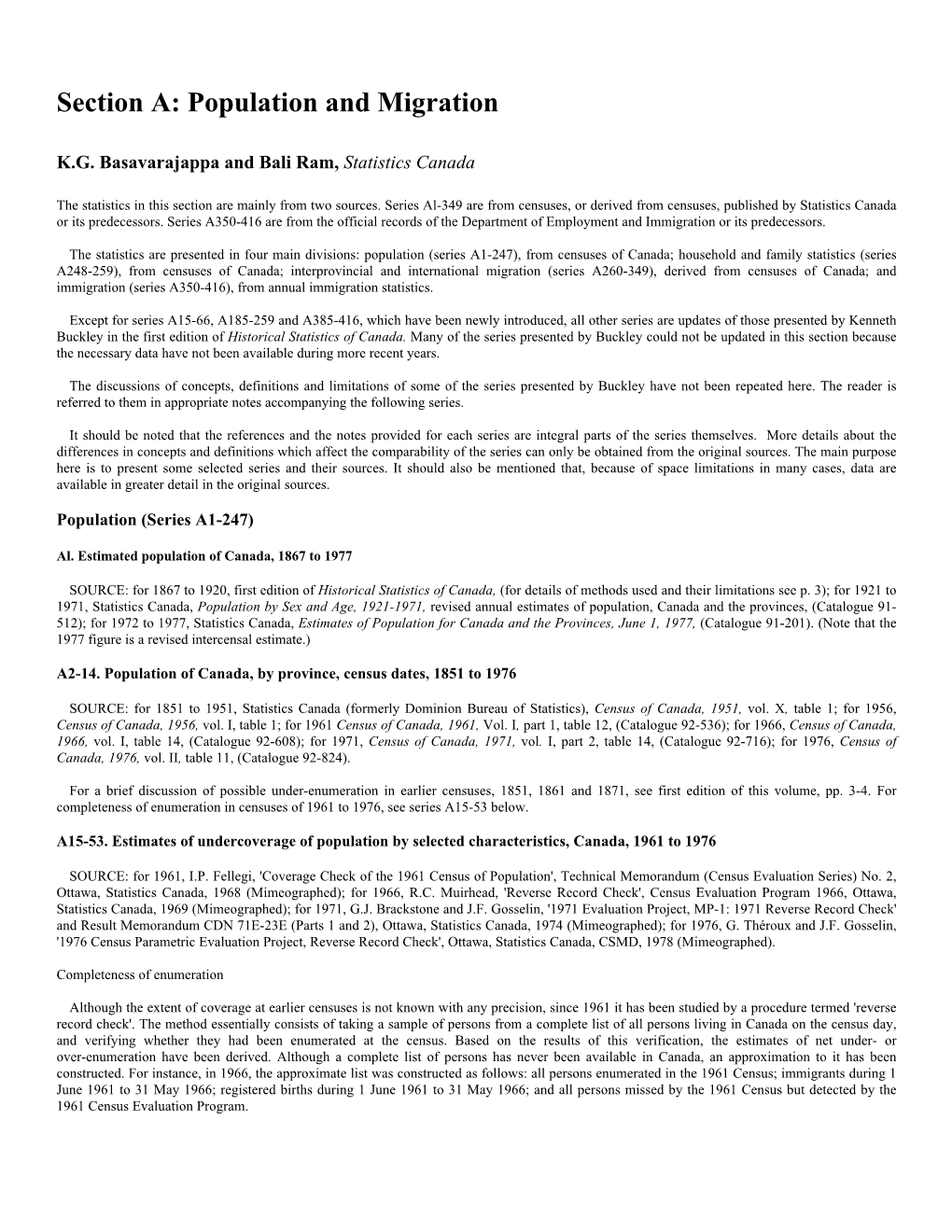 Section A: Population and Migration