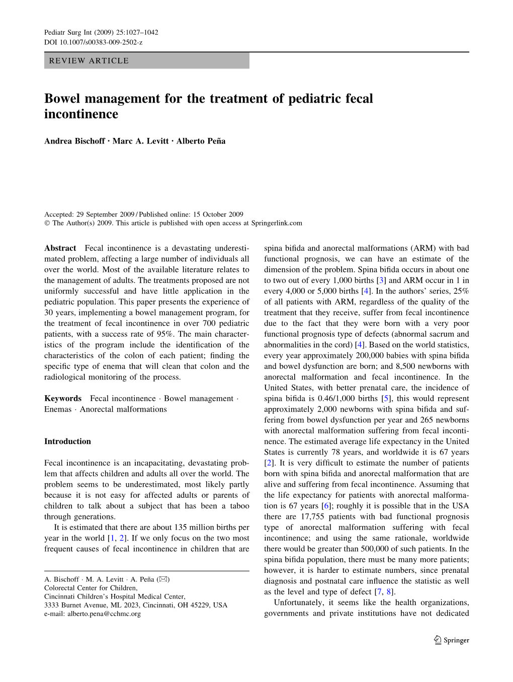 Bowel Management for the Treatment of Pediatric Fecal Incontinence