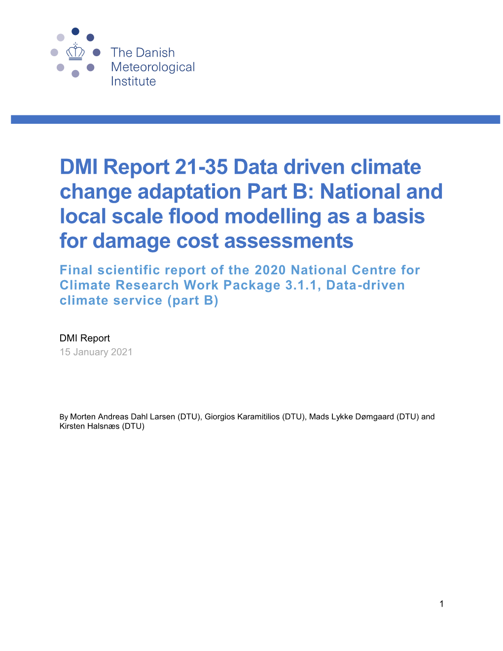 DMI Report 21-35 Data Driven Climate Change Adaptation Part B: National