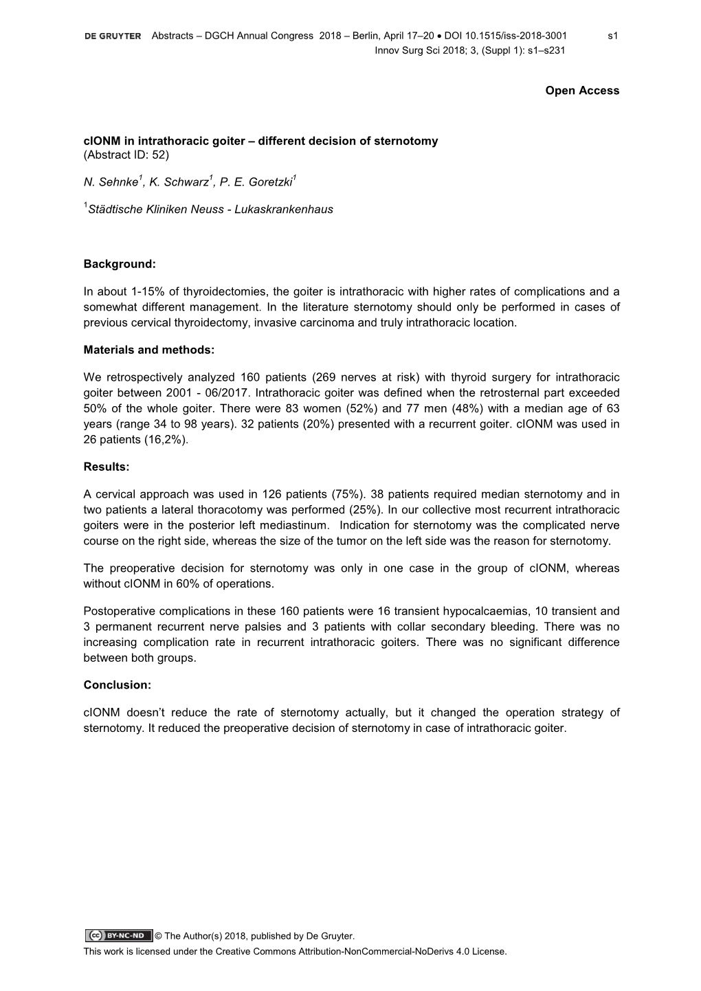 Open Access Cionm in Intrathoracic Goiter