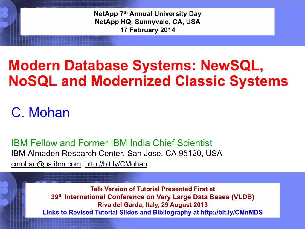 Modern Database Systems: Newsql, Nosql and Modernized Classic Systems