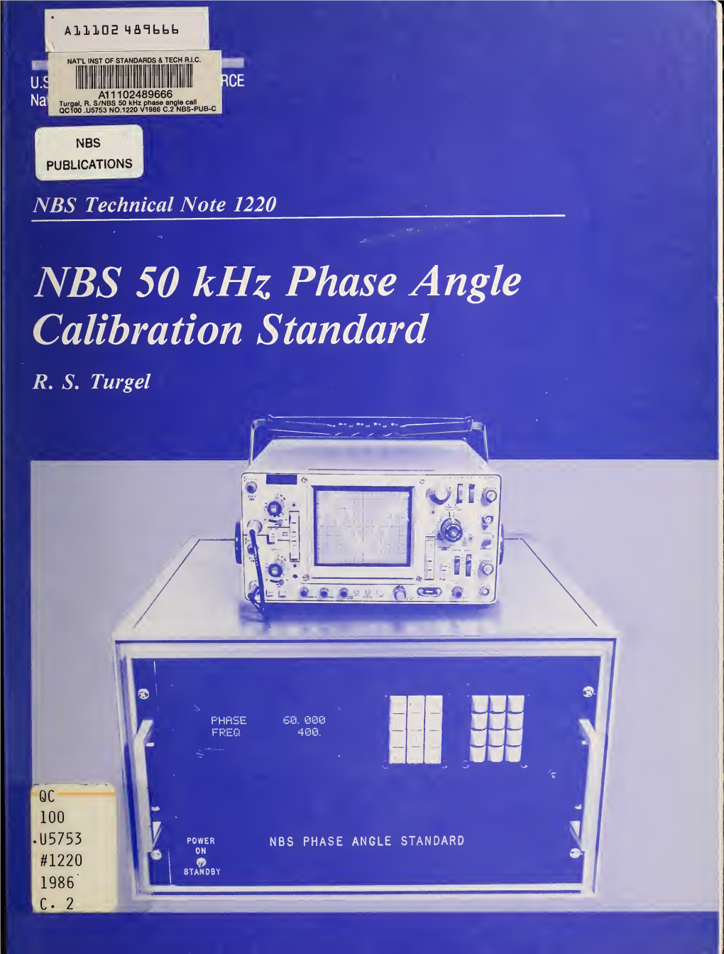 NBS 50 Khz Phase Angle Calibration Standard