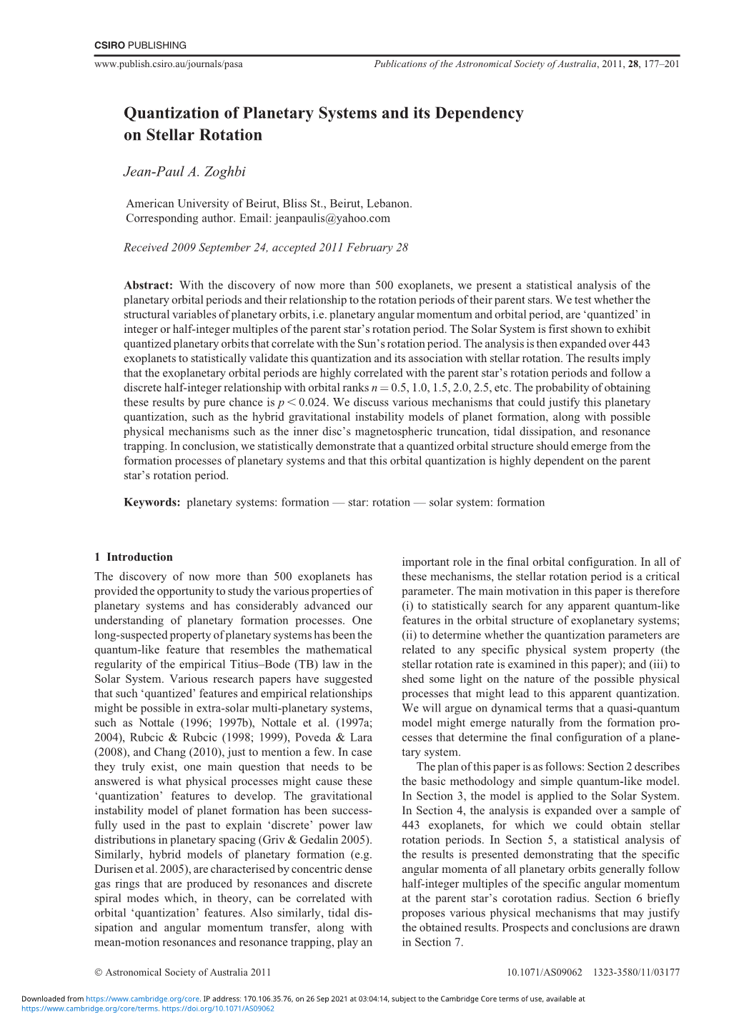 Quantization of Planetary Systems and Its Dependency on Stellar Rotation