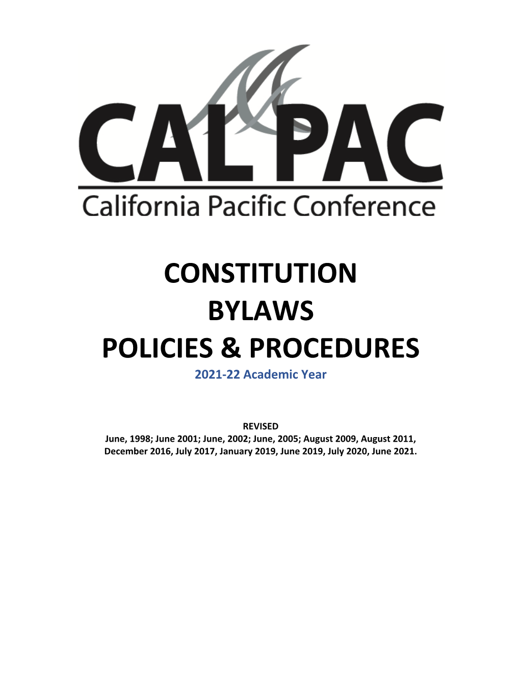 Constitution Bylaws Policies & Procedures