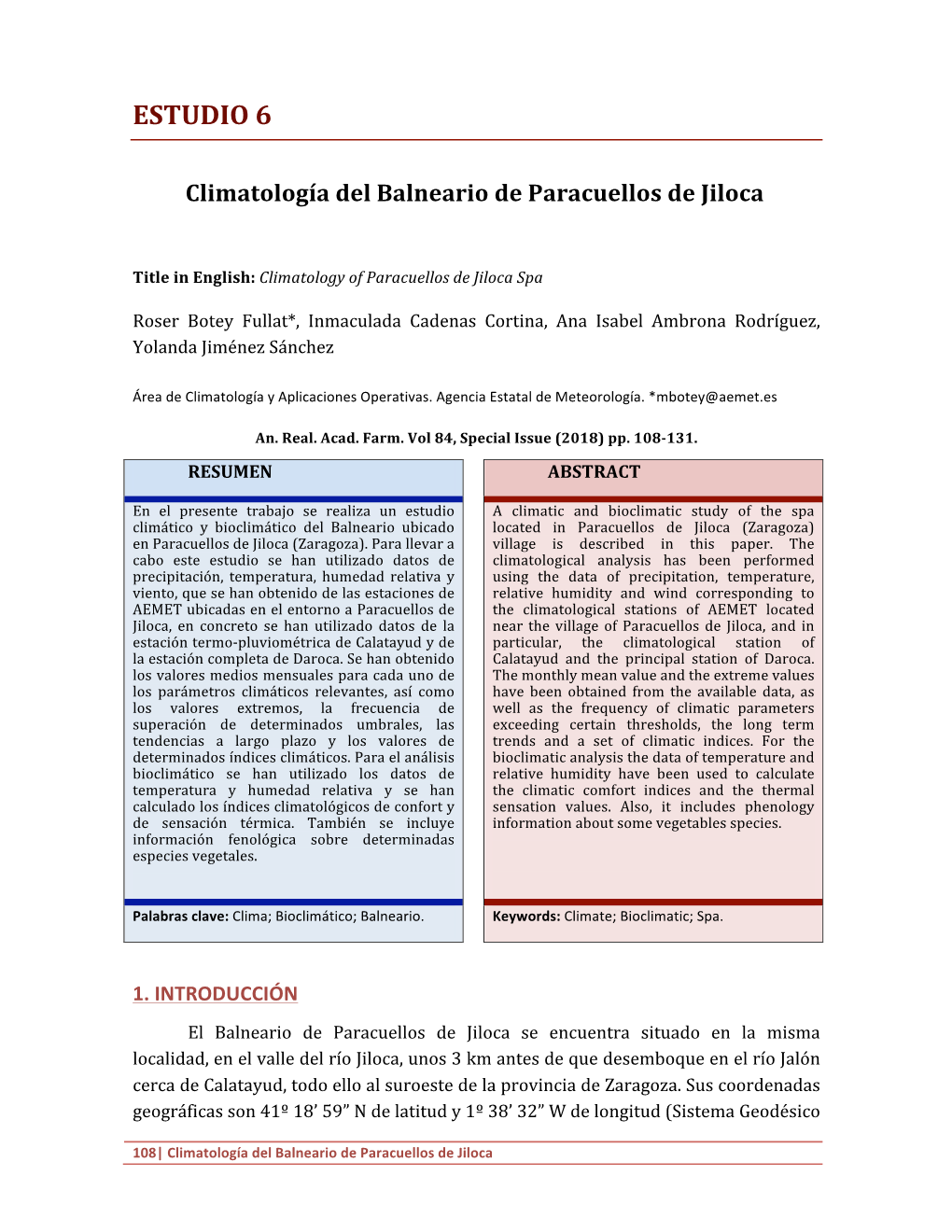 Climatología Del Balneario De Paracuellos De Jiloca