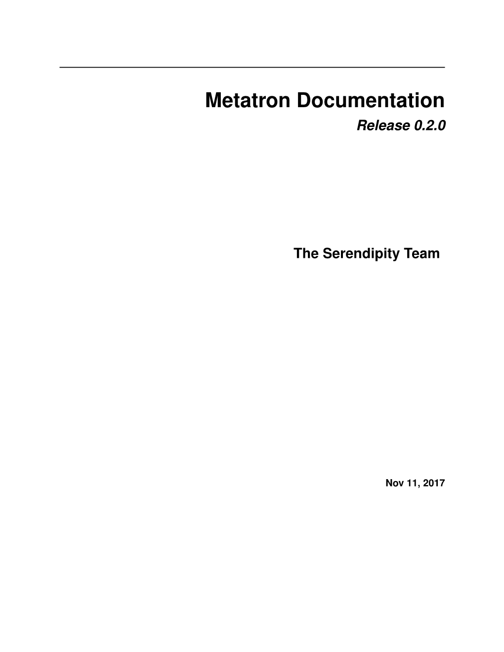 Metatron Documentation Release 0.2.0