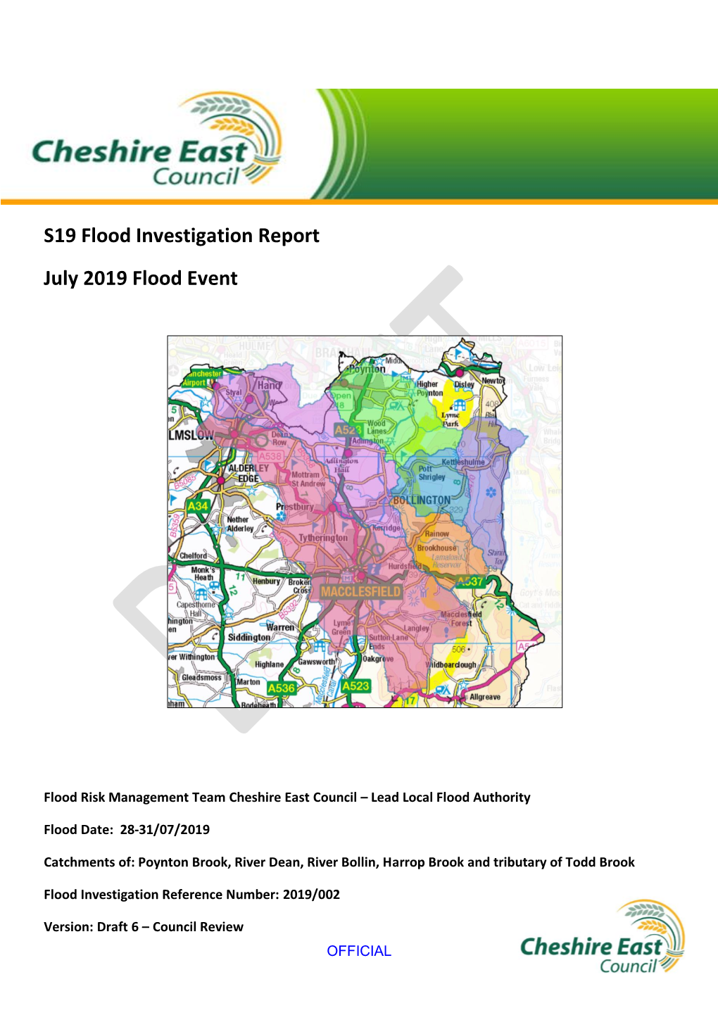 Including a Flood Investigation- Poynton 2019