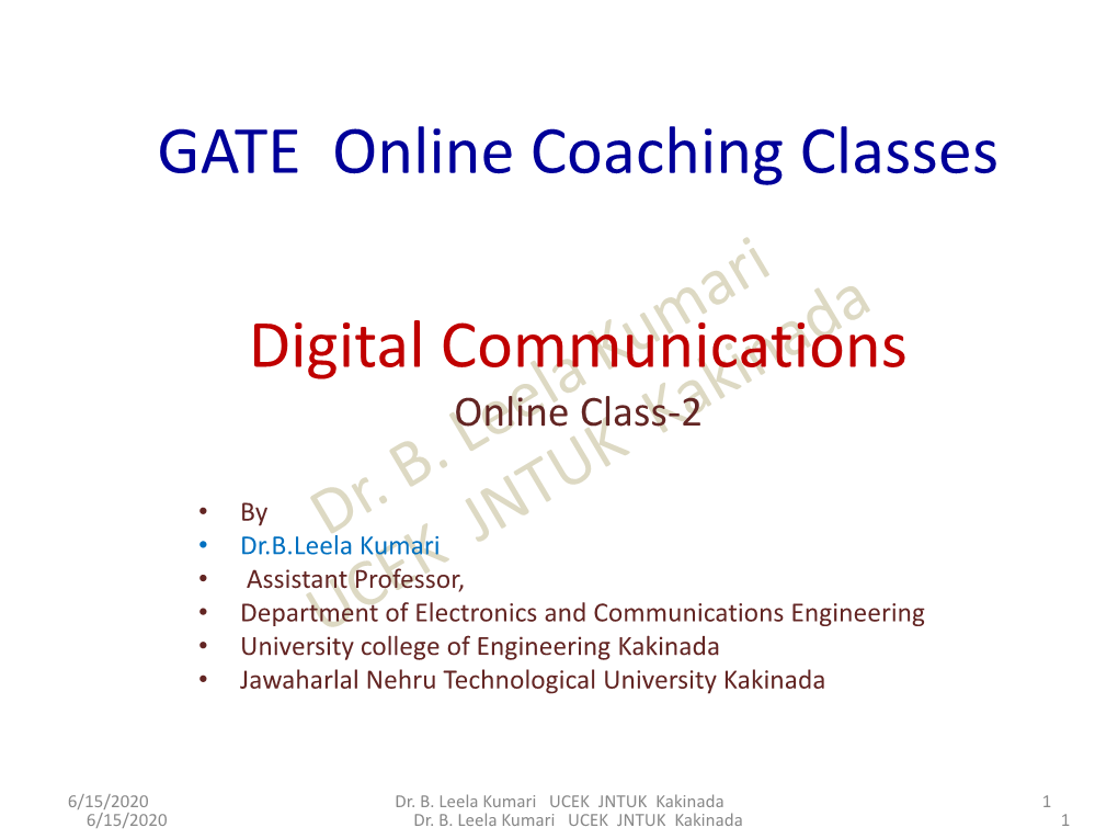 Digital Communications GATE Online Coaching Classes