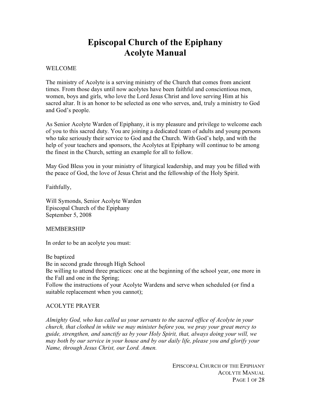 Acolyte Manual