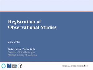 Registration of Observational Studies