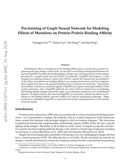Pre-Training of Graph Neural Network for Modeling Effects of Mutations on Protein-Protein Binding Afﬁnity