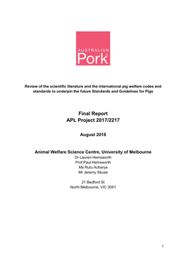Final Report APL Project 2017/2217