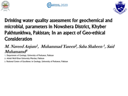 Drinking Water Quality Assessment for Geochemical and Microbial