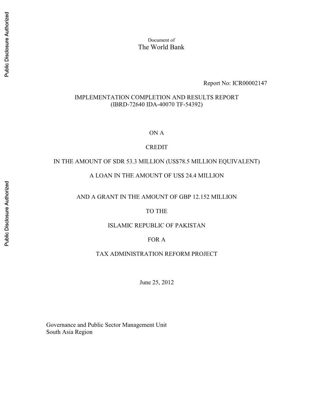 TARP Tax Administration Reform Project TFC Taxpayer Facilitation Center TTL Task Team Leader UNDB United Nations Development Business VAT Value Added Tax