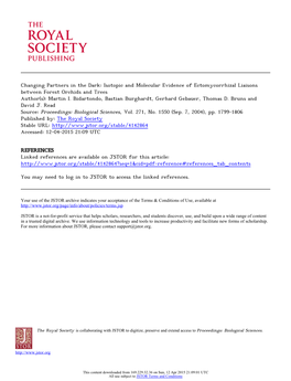 Isotopic and Molecular Evidence of Ectomycorrhizal Liaisons Between Forest Orchids and Trees Author(S): Martin I