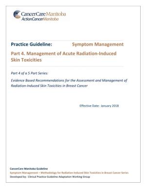 Part 4. Management of Acute Radiation-Induced Skin Toxicities