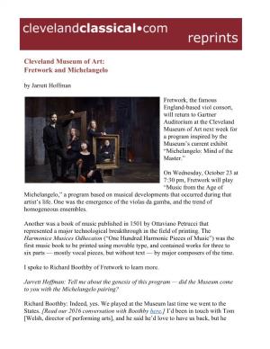 Cleveland Museum of Art: Fretwork and Michelangelo by Jarrett Hoffman