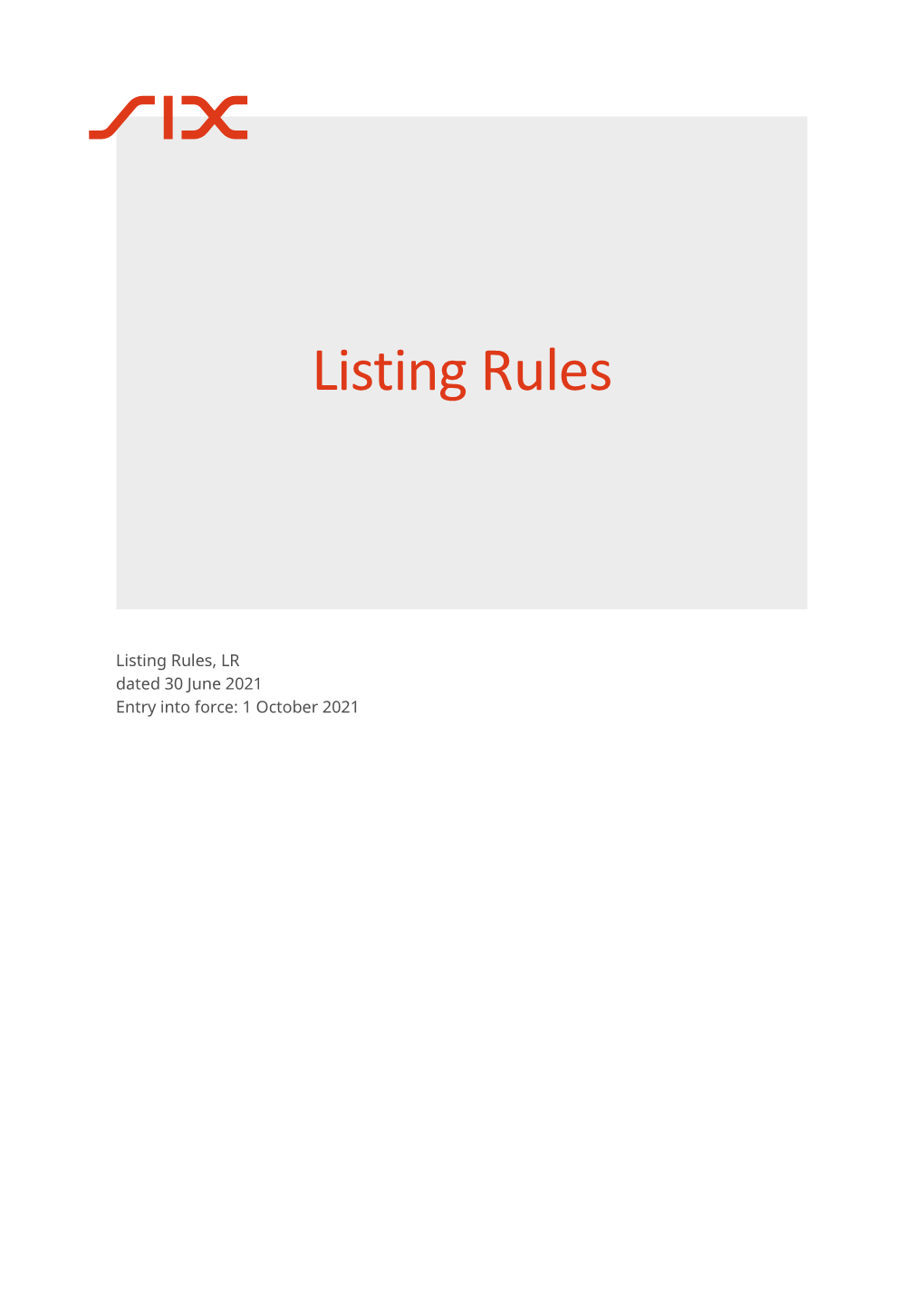 Listing Rules