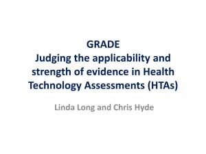 GRADE Judging the Applicability and Strength of Evidence in Health Technology Assessments (Htas)