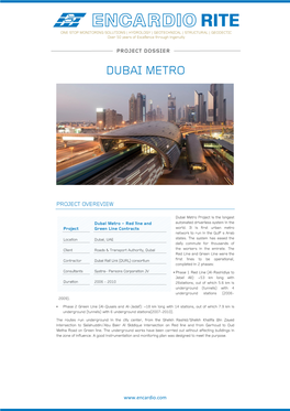 Dubai Metro Project Is the Longest Automated Driverless System in the Dubai Metro – Red Line and Project Green Line Contracts World