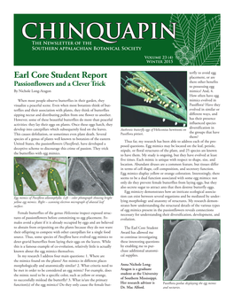 CHINQUAPIN the Newsletter of the Southern Appalachian Botanical Society