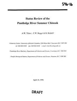 Status Review of the Puntledge River Summer Chinook