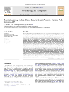 Twentieth-Century Decline of Large-Diameter Trees in Yosemite National Park, California, USA