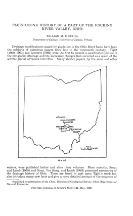 Pleistocene History of a Part of the Hocking River Valley, Ohio1