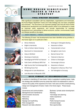 Hume Region Significant Tracks & Trails Strategy