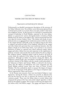 TIDORE and the RISE of PRINCE NUKU Organization and Leadership