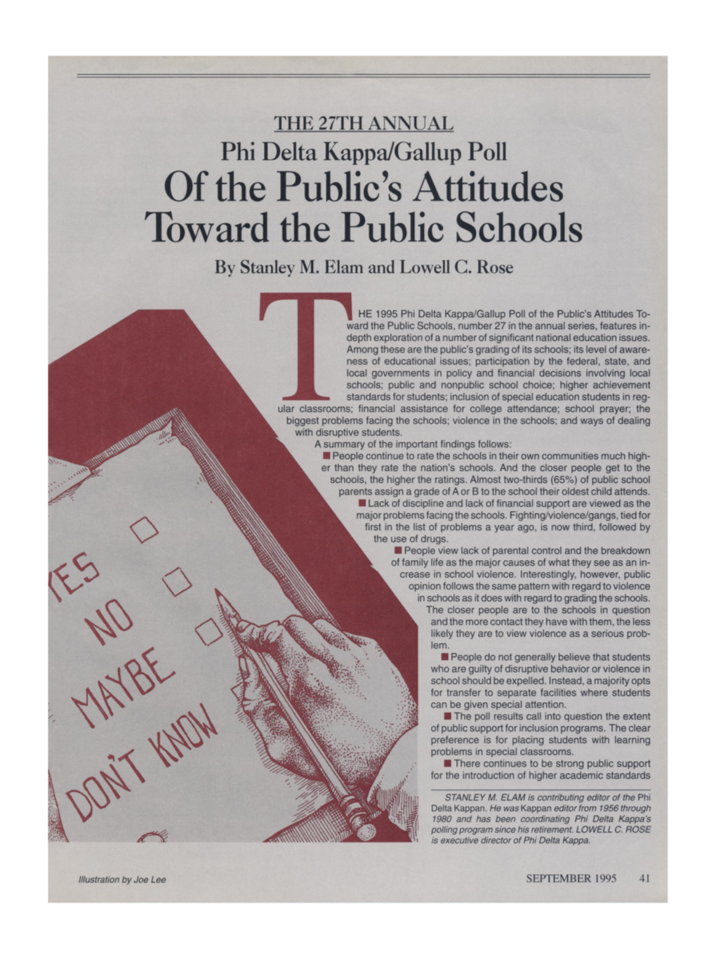 Phi Delta Kappa/Gallup Poll of the Public's Attitudes Toaward the Public Schools by Stanley M