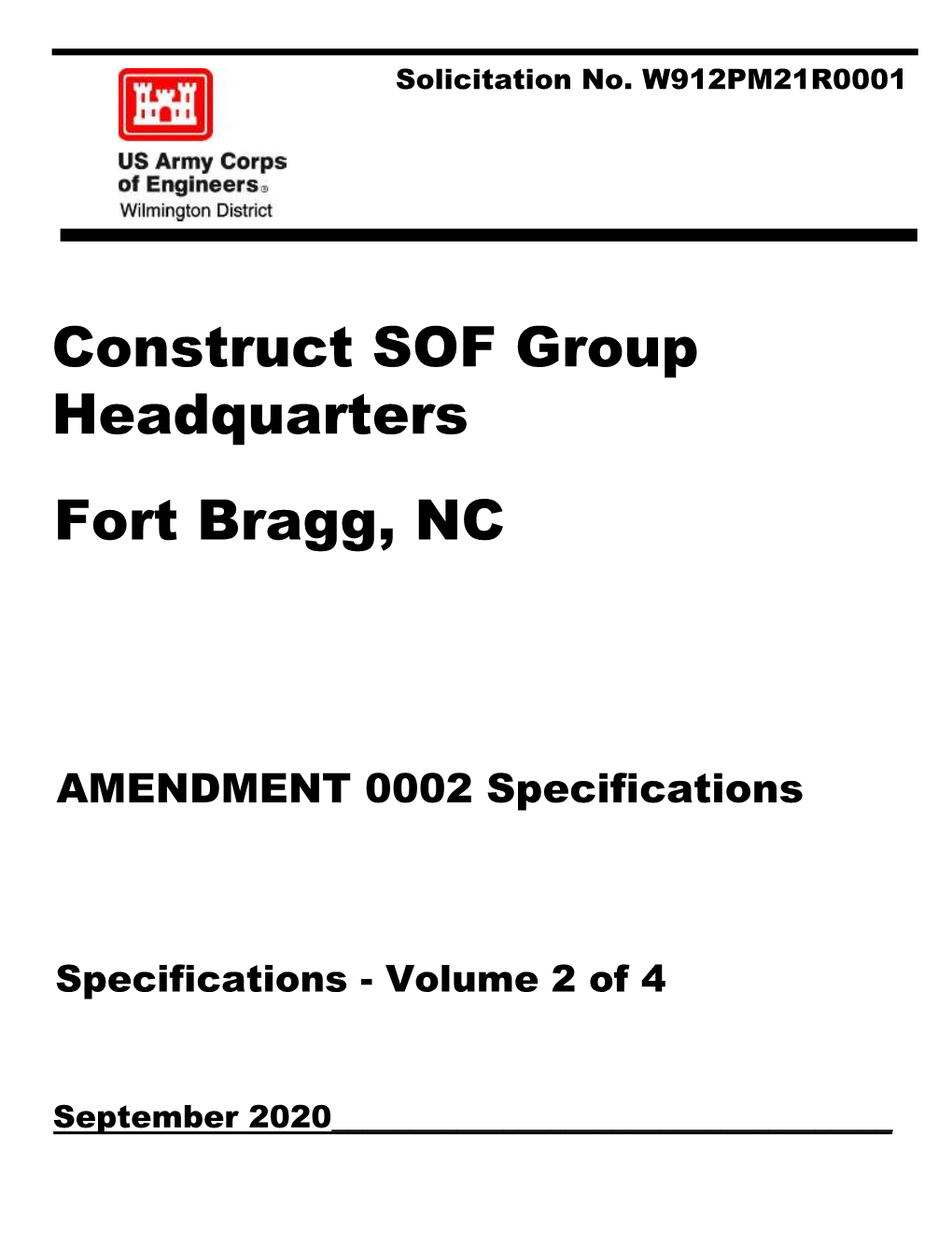 Construct SOF Group Headquarters Fort Bragg, NC