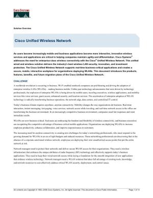 Cisco Unified Wireless Network