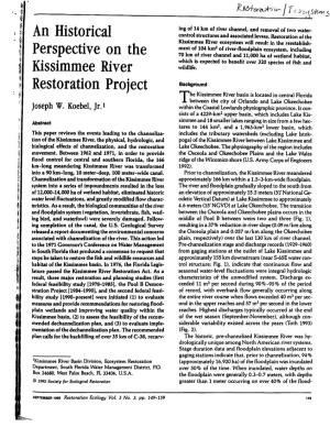 An Historical Perspective on the Kissimmee River Restoration Project