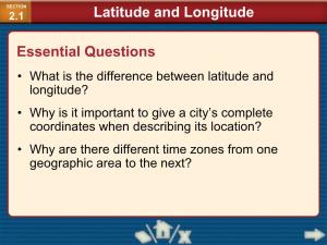 Latitude and Longitude Essential Questions