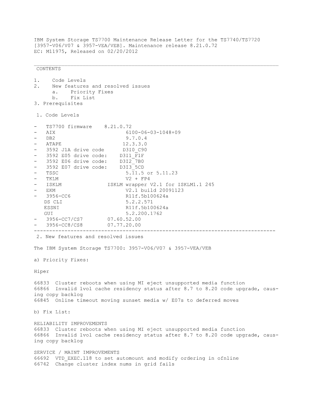 IBM System Storage TS7700 Release Notes