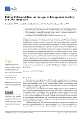 Putting Cells in Motion: Advantages of Endogenous Boosting of BDNF Production
