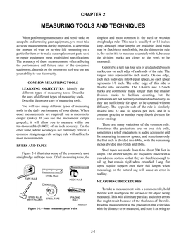 Measuring Tools and Techniques