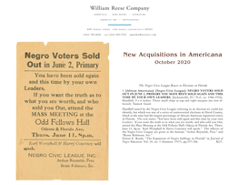 New Acquisitions in Americana October 2020