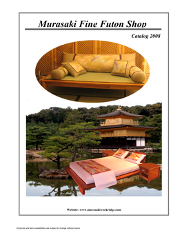 Murasaki Fine Futon Shop Catalog 2008