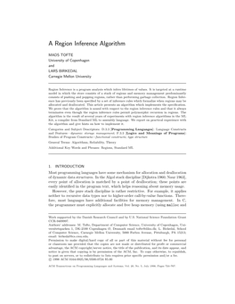 A Region Inference Algorithm