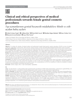 Clinical and Ethical Perspectives of Medical Professionals Towards Female Genital Cosmetic Procedures